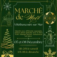 Affiche Marché de Noël illustratif rouge blanc - 3